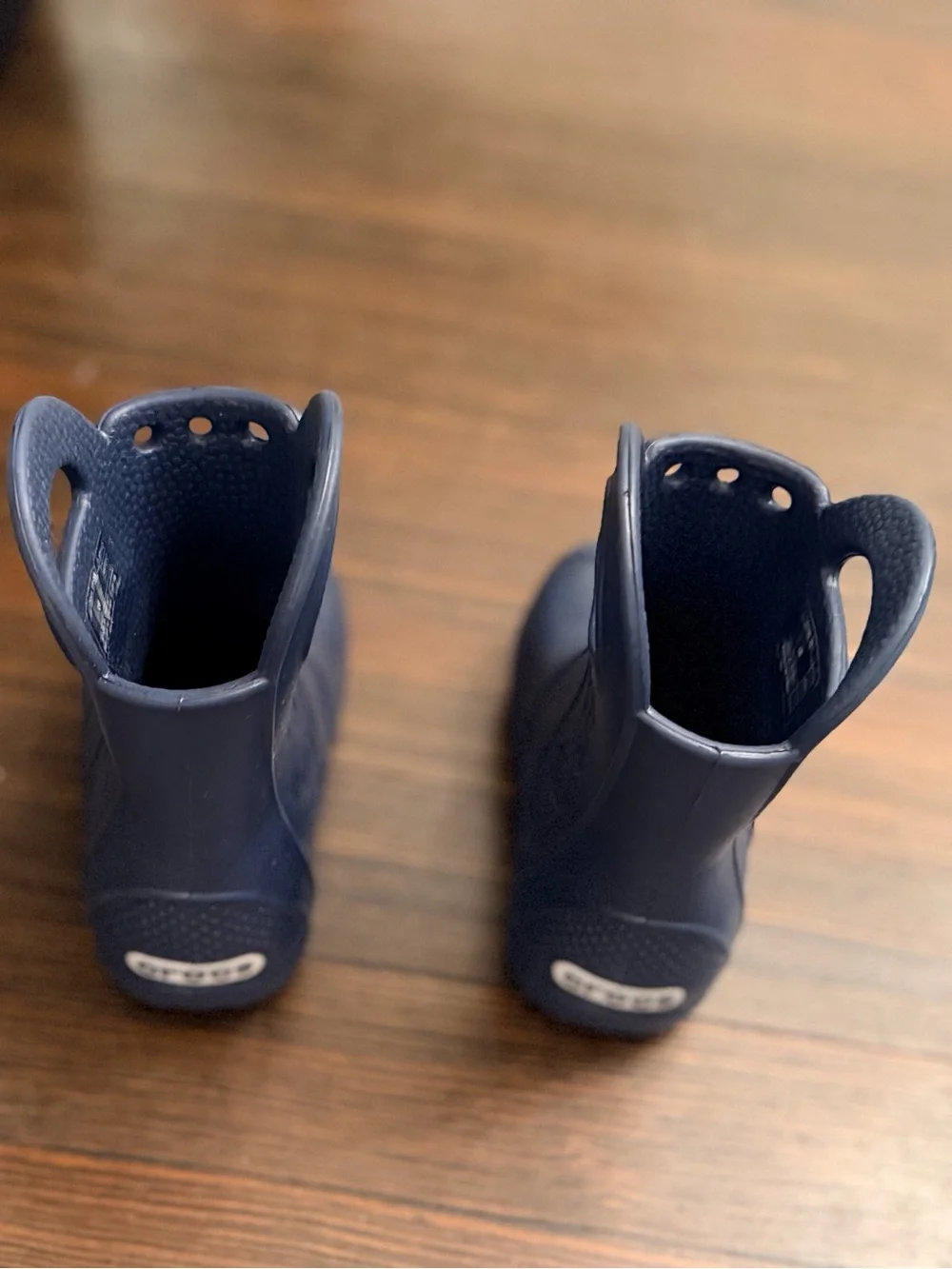 CROCS Kids Navy Blue Rain Boots with Handles